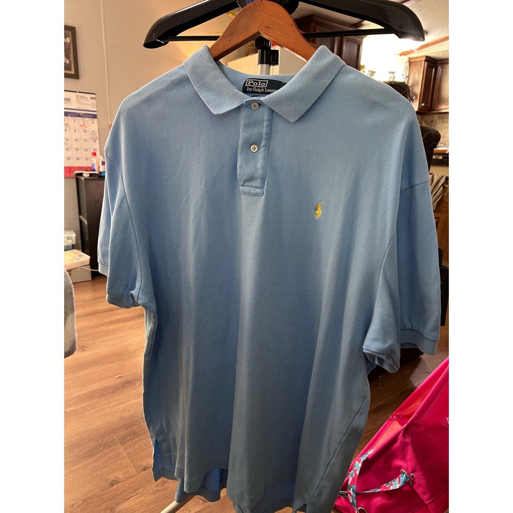Polo by Ralph Lauren Mens XL Blue Polo Shirt Short Sleeve Pony Logo Casual